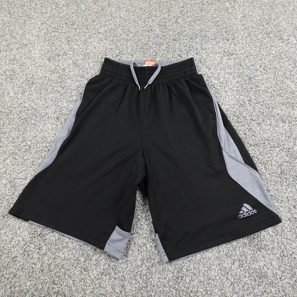 Adidas Shorts Mens Small Black Gray Basketball Athletic‎ Track Gym Run Jog Sport